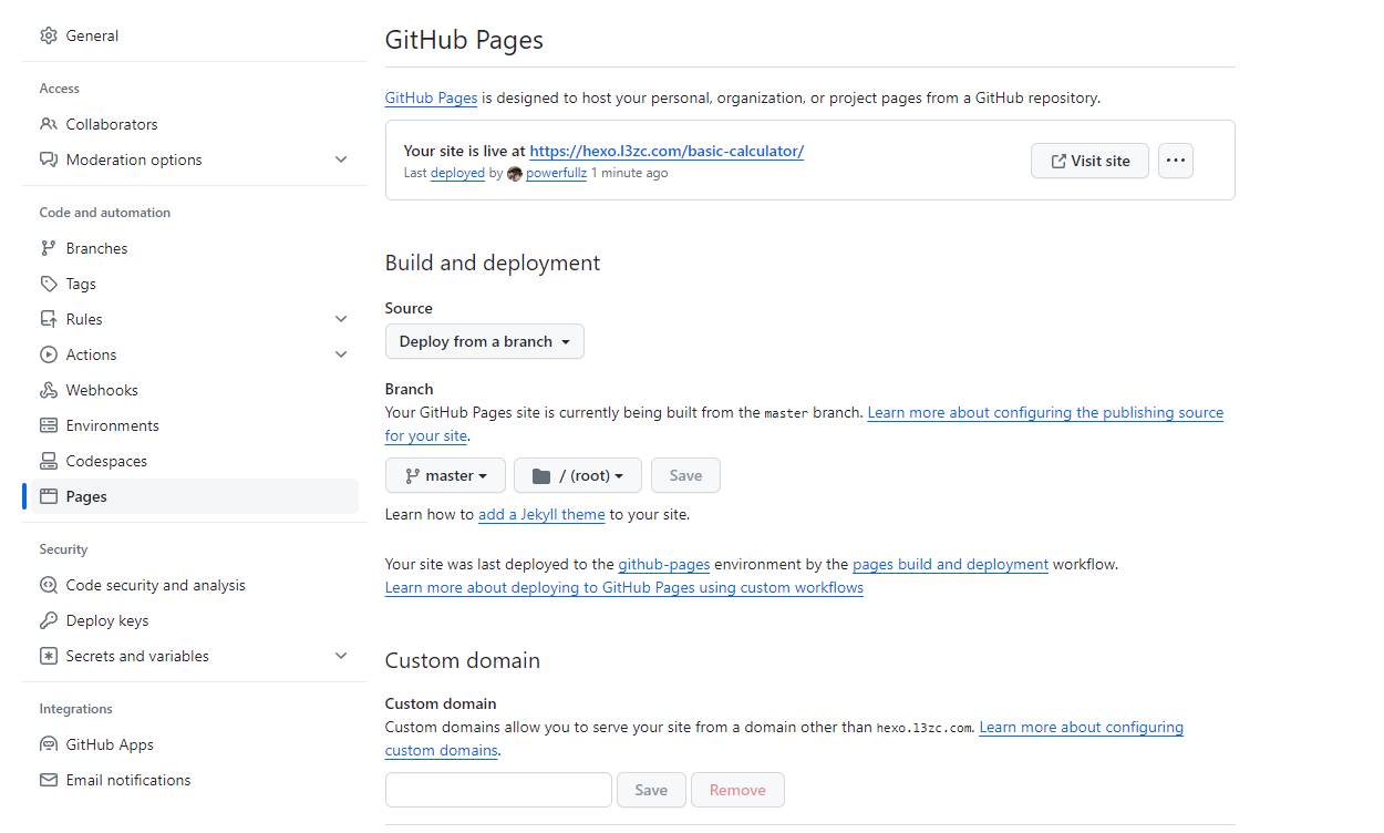 在仓库设置里打开 Pages 功能