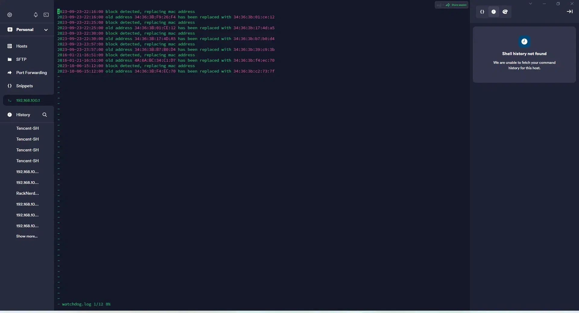 Shell自動檢測是否掉線