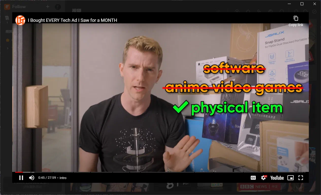 影片可以在閲讀器內直接播放