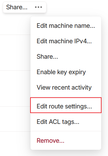 找到 Route Settings