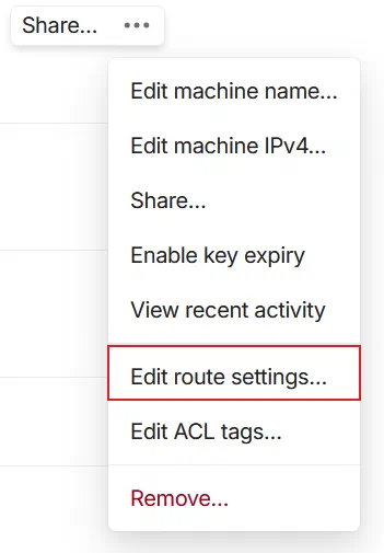 找到 Route Settings